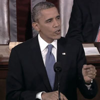 写真1  一般教書演説2013を行うオバマ大統領