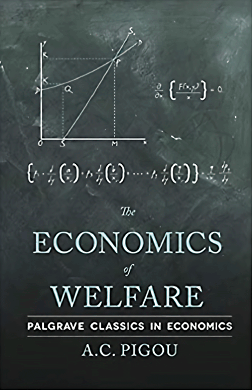 図2　ピグー氏の『Economics of Welfare』（厚生経済学）の表紙（1920年刊、英国 パルグレイブマクミラン（Palgrave Macmillan）社発行、全953ページ）