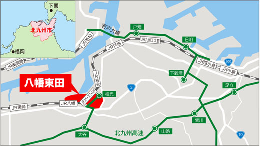 図1　北九州市の東田地区の位置