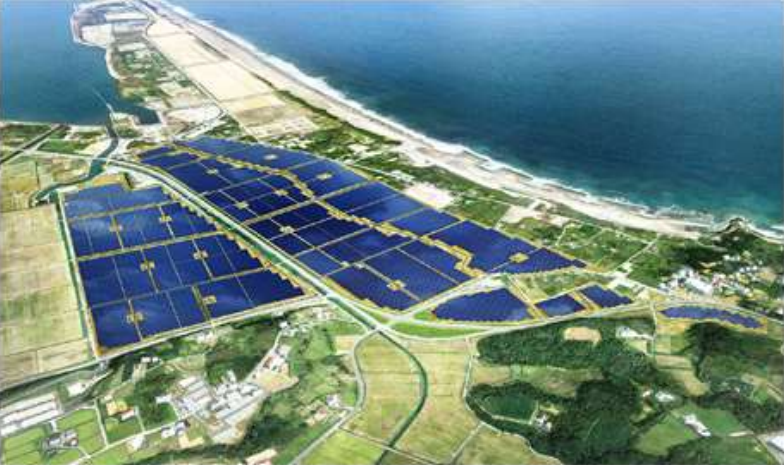図　福島県相馬市に建設中の大規模太陽光発電所の完成予想図