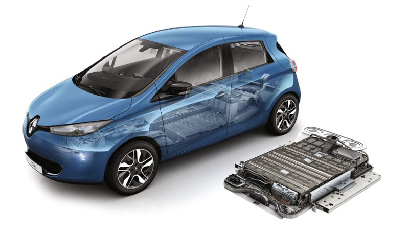 図　Renault社のEV「ZOE」と、内蔵蓄電池