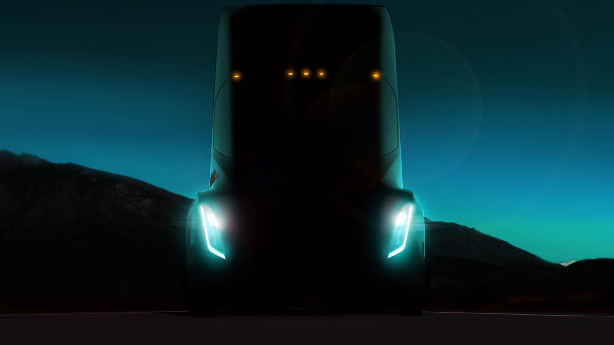 図　Teslaが公開している電動トレーラーヘッドのイメージ画像