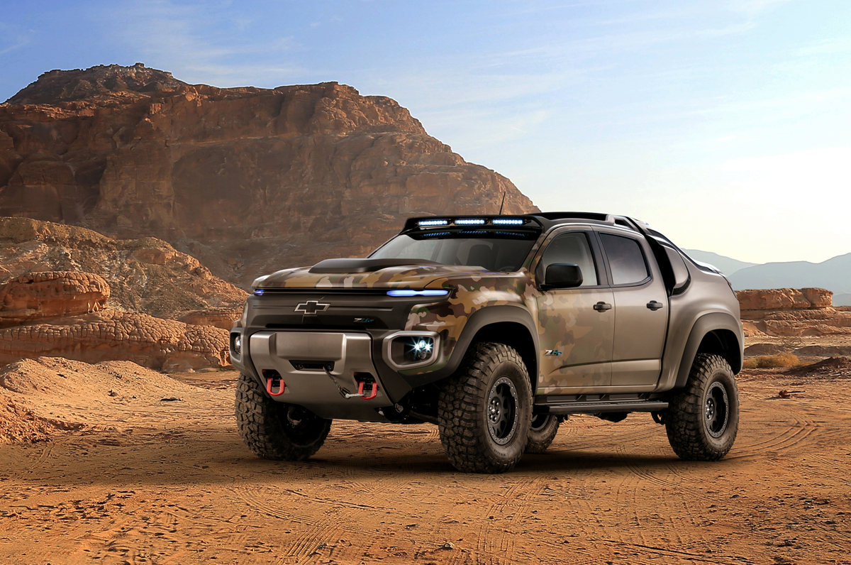 図　General Motorsがアメリカ陸軍に供給している軍用車両「Chevrolet Colorado ZH<sub>2</sub>」。ピックアップトラック「Chevrolet Colorado ZR2」を基に、燃料電池車とした車両だ