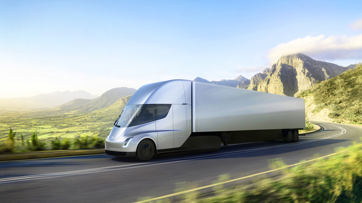 図　Teslaの電動トレーラー「Tesla Semi」