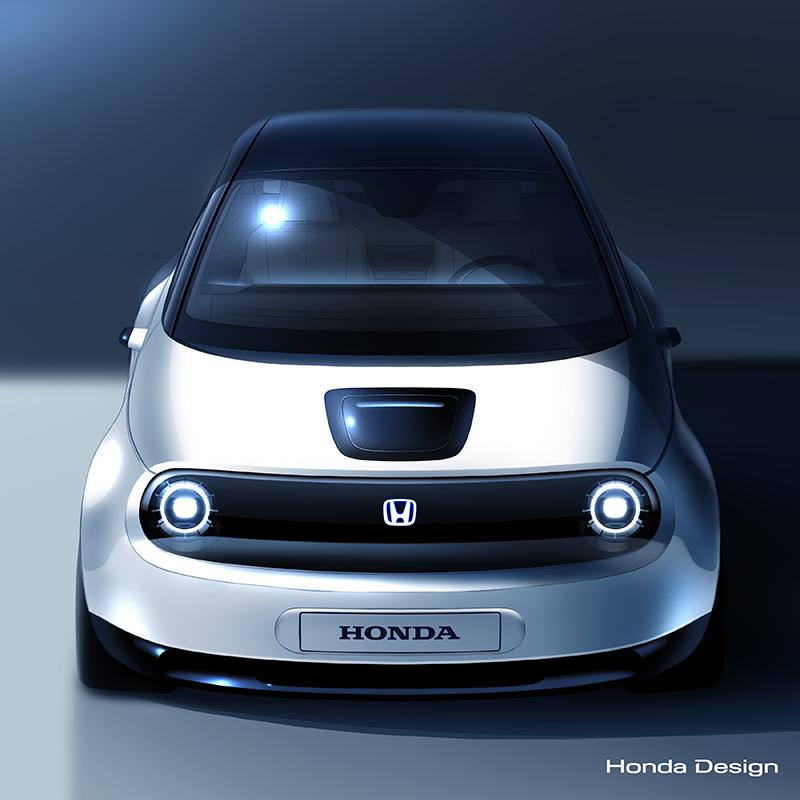 図　ジュネーヴ・モーターショーに出展する車両の外装デザイン。「Honda Urban EV Concept」の雰囲気が色濃く残っている