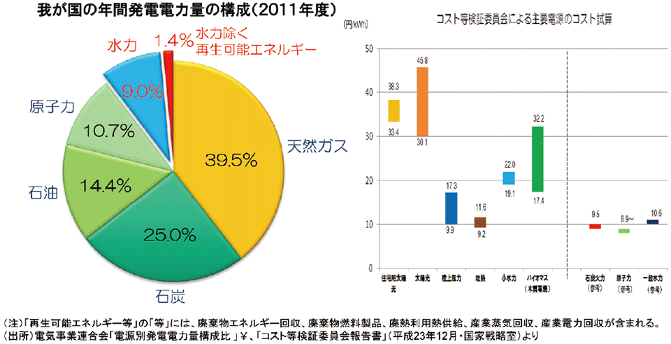 図5  我が国の再生可能エネルギーの導入状況（2011年度）