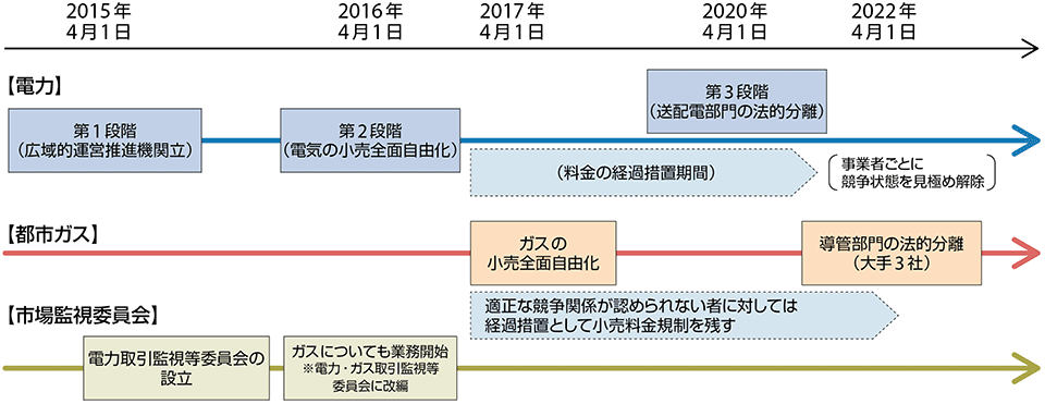 図3　エネルギーシステム改革のスケジュール（ロードマップ）