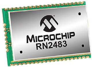 写真1 Microchip TechnologyのデュアルバンドのLoRa無線モジュール「RN2483」の外観