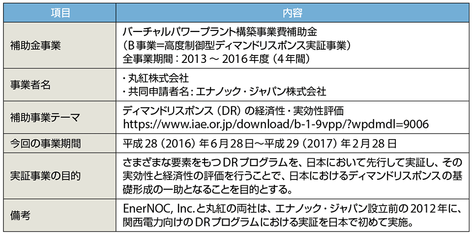 表2　バーチャルパワープラント構築事業費補助金（B事業＝高度制御型ディマンドリスポンス実証事業）