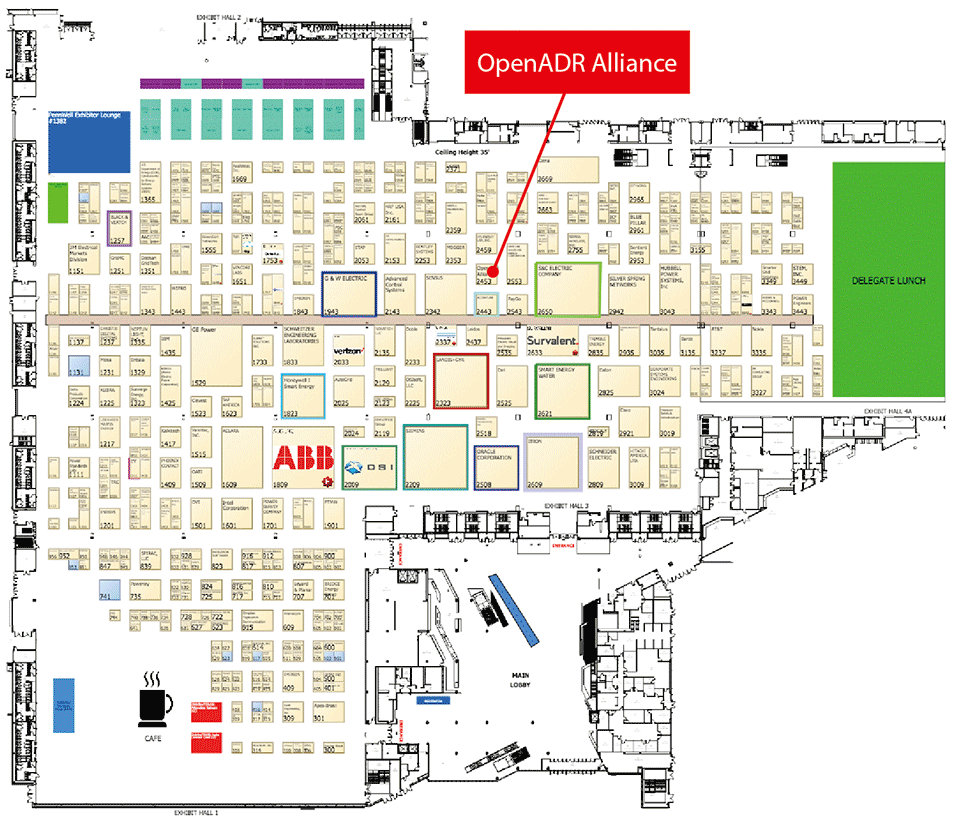 図1　OpenADRアライアンスのブースの位置（会場マップ）