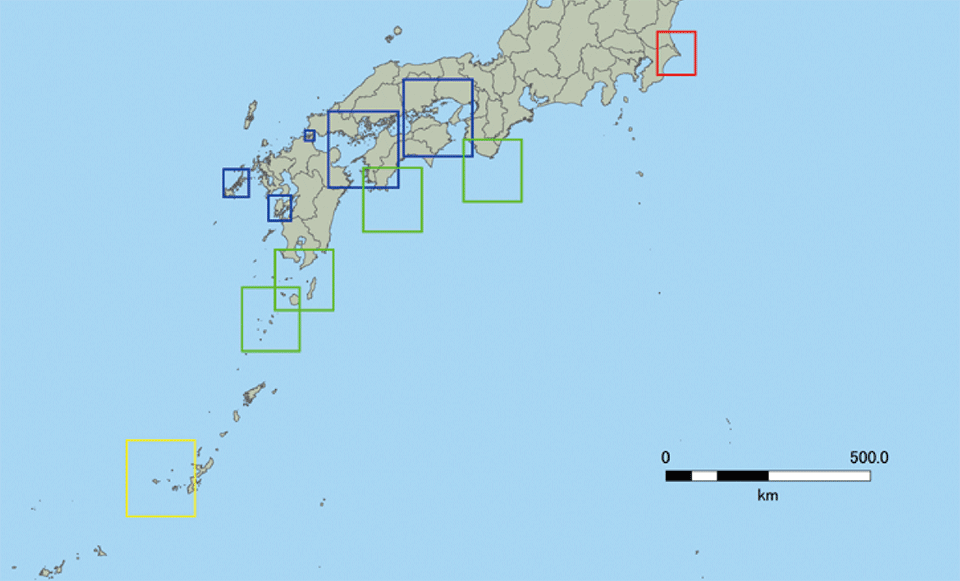 図　4種類のポテンシャルマップ海域