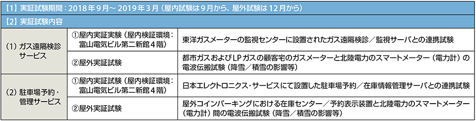 表　実証試験の内容