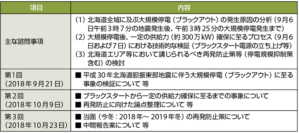 表5　OCCTO検証委員会への諮問事項と開催内容