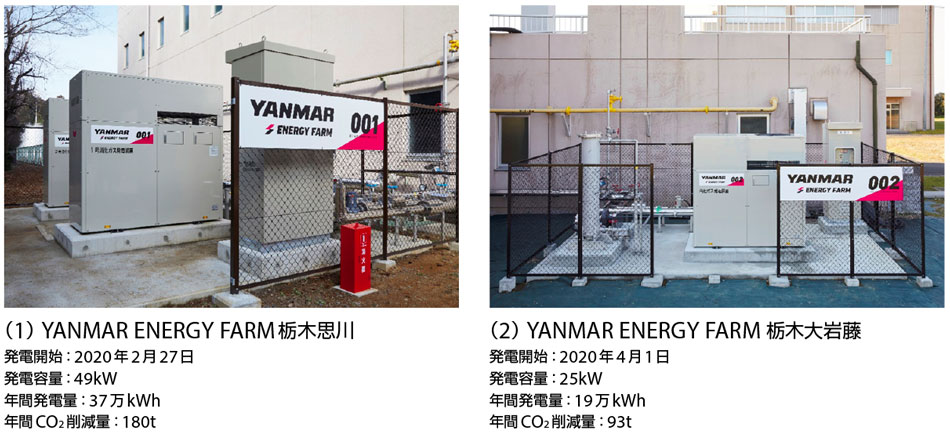 写真2　栃木県の2箇所の浄化センターに設置されたYANMAR ENERGY FARM