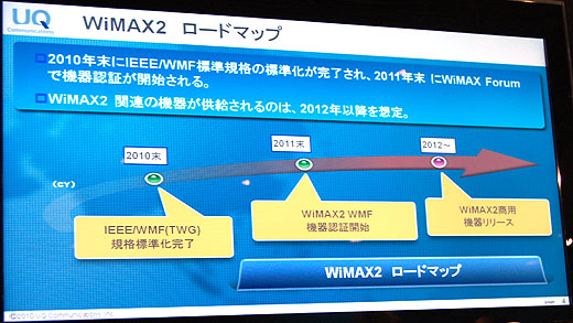 写真3　WiMAX 2のロードマップ