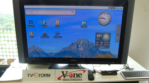 写真5　TV StormとV-one MultimediaによるLIME対応のSTBによるデモ