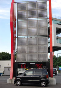 図8　ENEOSの太陽光発電（3kW）による電気自動車用充電スタンド