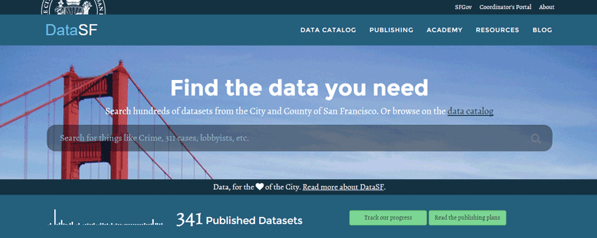 図1　サンフランシスコ市のオープンデータポータル