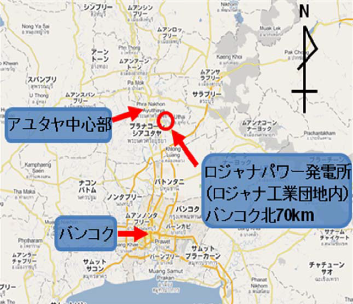 図　建設中の発電所の位置