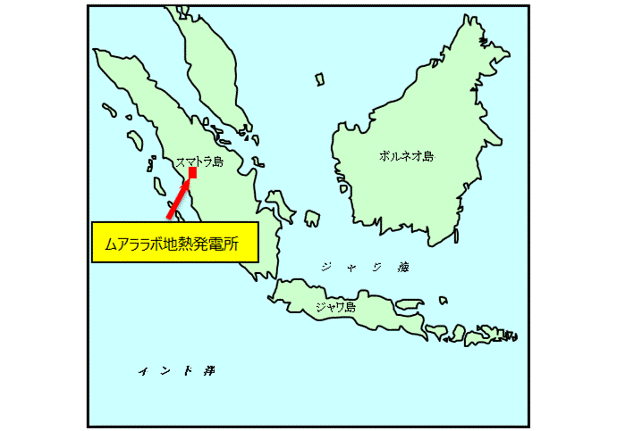 図　ムアララボ地熱発電所の位置