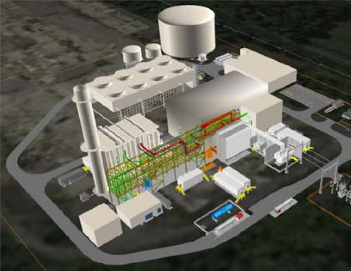図　バーズボロー天然ガス火力発電所の完成予想図