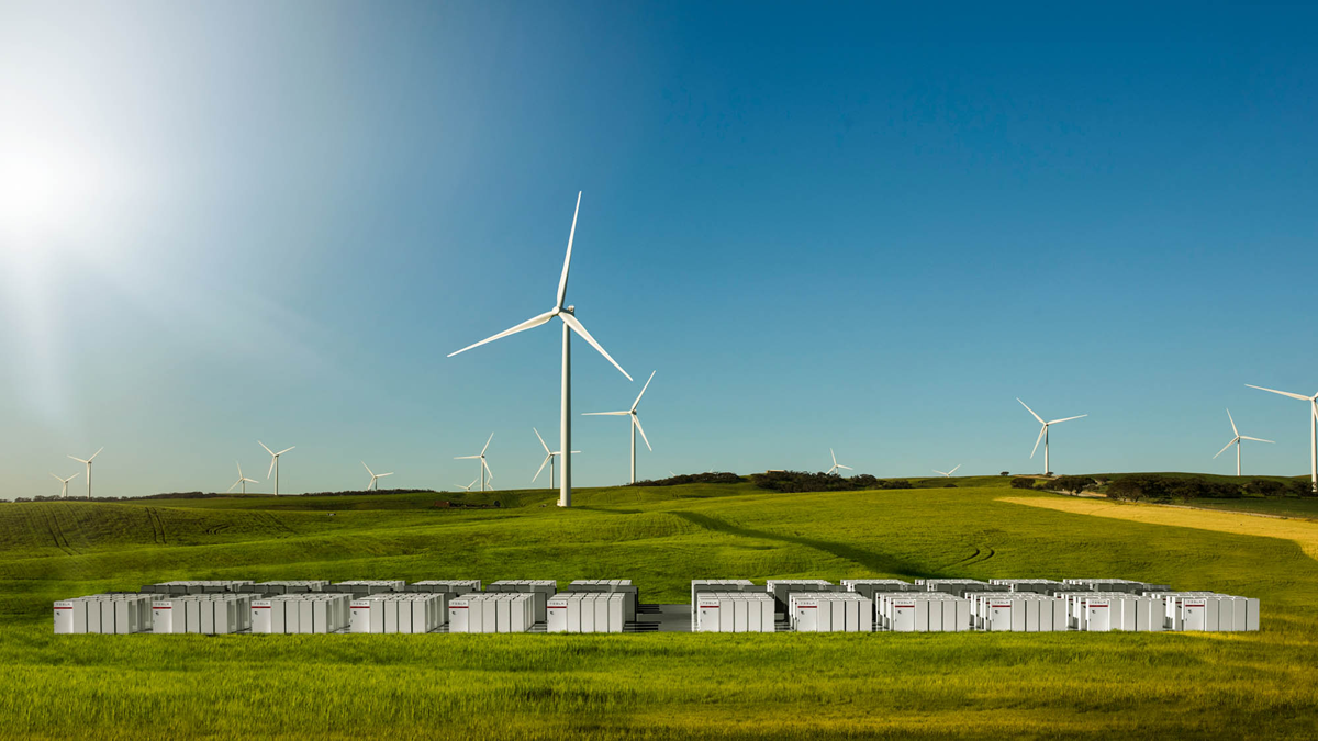 図　Hornsdale Wind Farmのそばに蓄電池を設置したイメージ