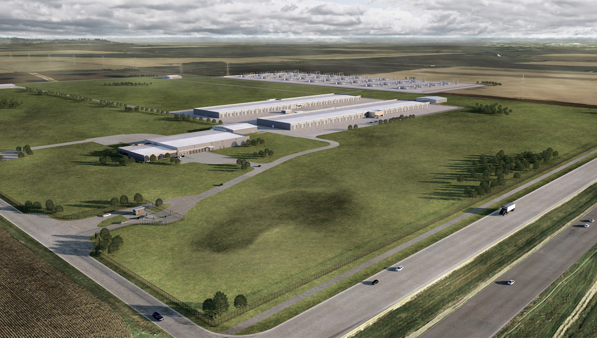 図　今Appleがアイオワ州に新設予定のデータセンターの完成イメージ