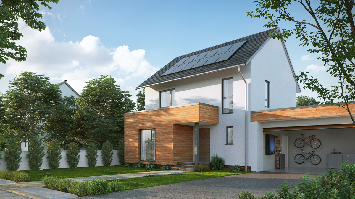 図　Nissan Energy Solarの太陽光発電システムを設置した住宅のイメージ