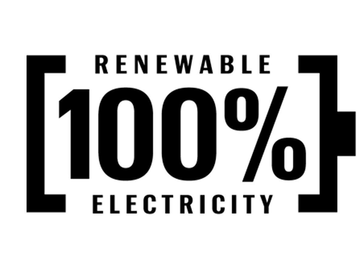 図　100％再生可能エネルギー由来の電力で製造したBudweiserに付くロゴマーク