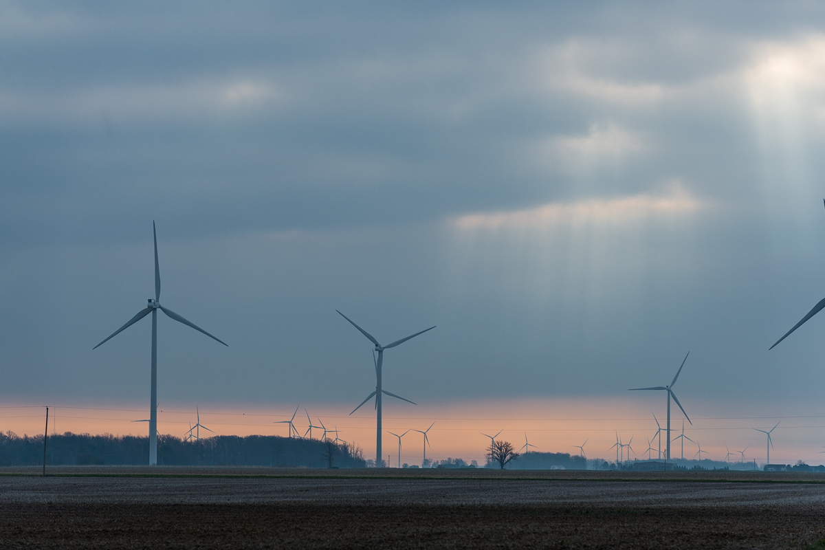 図　オハイオ州に建設中の風力発電所「Northwest Ohio Wind Farm」。出力は100MW（10万kW）となる予定