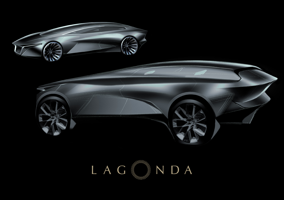 図　Aston Martinが公開した「Lagonda SUV」のイメージ（手前）。奥は「Lagonda Vision Concept」のイメージ