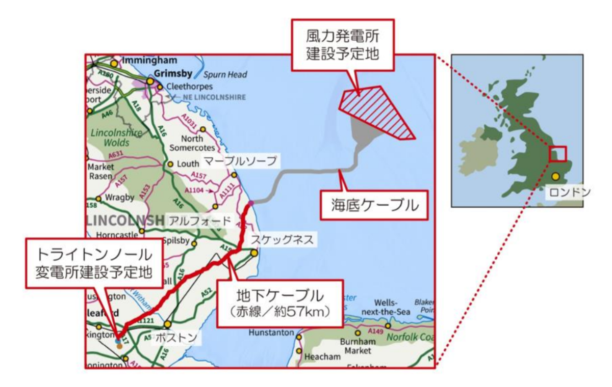 図　「Triton Knoll Offshore Wind Farm」の建設予定海域