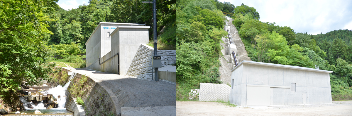 図　「菅沼第一水力発電所」（左）と、「菅沼第二水力発電所」（右）