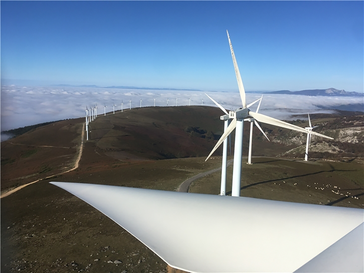 図　Iberdrolaがスペイン北部、ナバラ州の隣に位置するバスク州で運営している風力発電所
