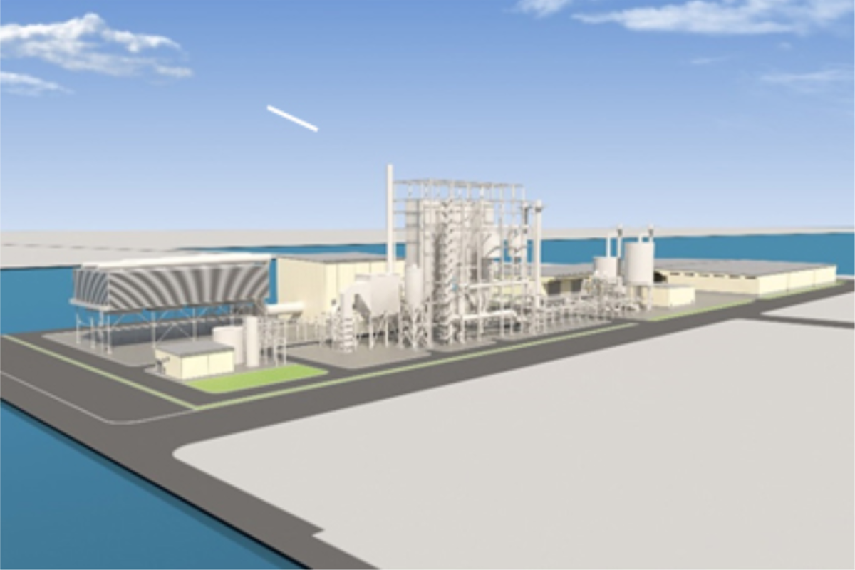 図　「徳島津田バイオマス発電所」の完成予想図