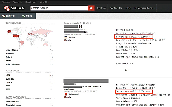 図4　SHODANの検索結果例