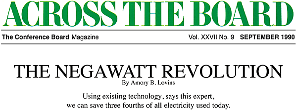 図1　ロビンス博士の論文「ネガワット革命」を掲載した、The Conference Boardマガジンのタイトル（第27巻第9号1990年9月発行）
