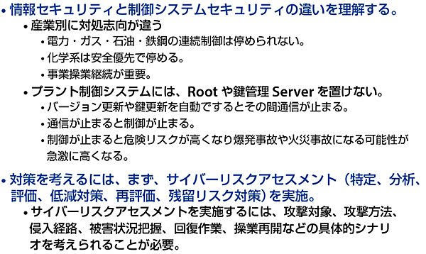図4　制御システムセキュリティ対策のポイント