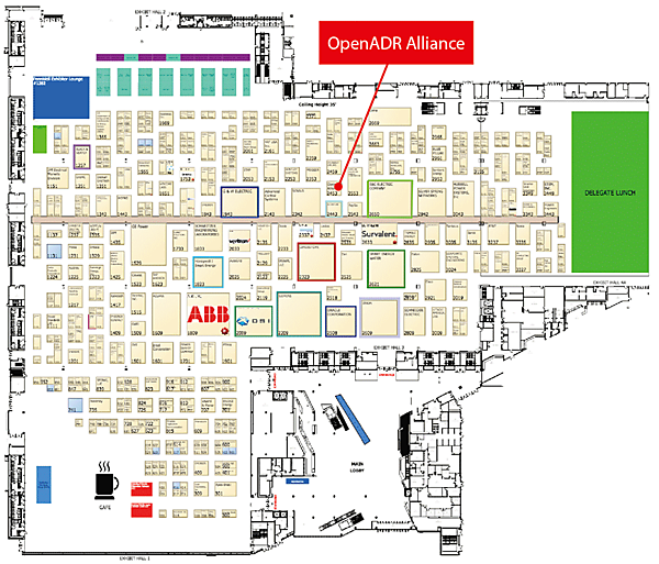 図1　OpenADRアライアンスのブースの位置（会場マップ）