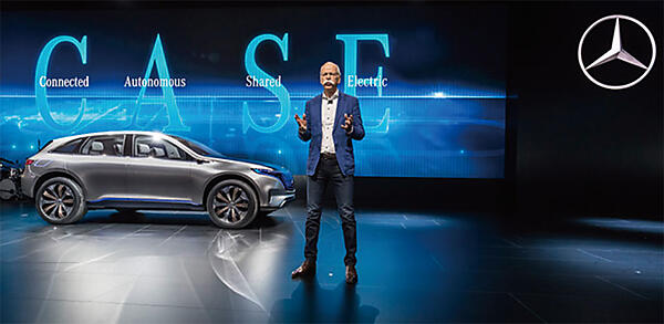 写真1　メルセデス・ベンツの「CASE戦略」（東京モーターショウ2017での様子）