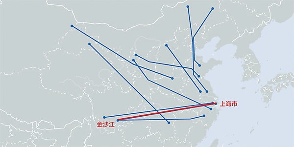 図3　中国のHVDCプロジェクトが推進する10ルート以上のLCC-HVDCの状況