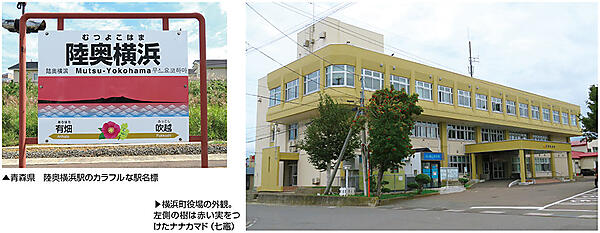 写真1　再エネ電力の受給開始式（2019年9月5日）が行われた横浜町役場の建物の外観