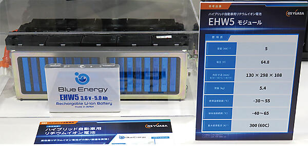 写真2　ハイブリッド用自動車用リチウムイオン電池「EHW5モジュール」