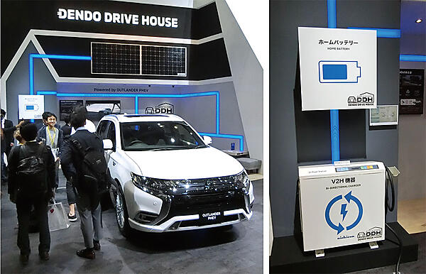 写真8　三菱自動車のDENDO DRIVE HOUSEと設置されたV2H機器