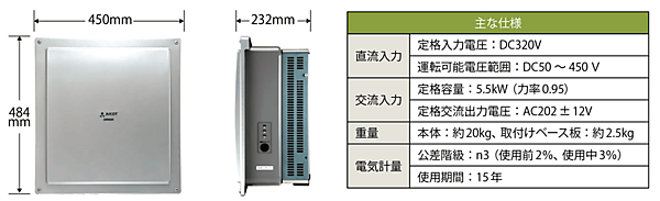 図5　特定計量制度に対応したPCS「KPW-A-2-M」の主な仕様