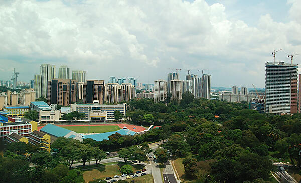 写真1　シンガポールの新しい拠点となっているフュージョンポリス周辺の景観