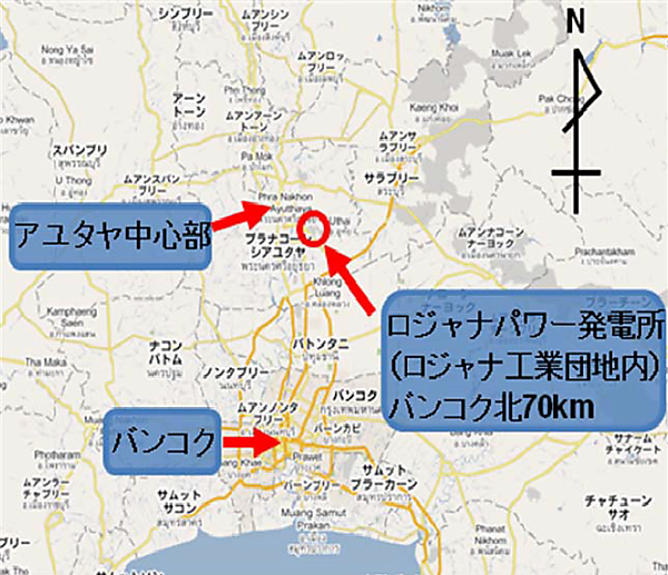 図　建設中の発電所の位置