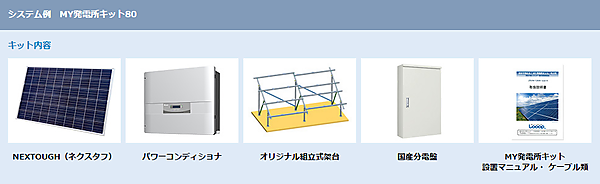 図　Looopが販売する「MY発電所キット」の構成例