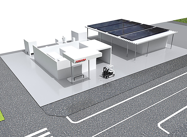 図　東芝が府中事業所内に設置する「水素エネルギー利活用センター」の完成イメージ