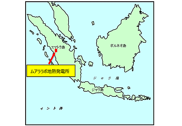 図　ムアララボ地熱発電所の位置